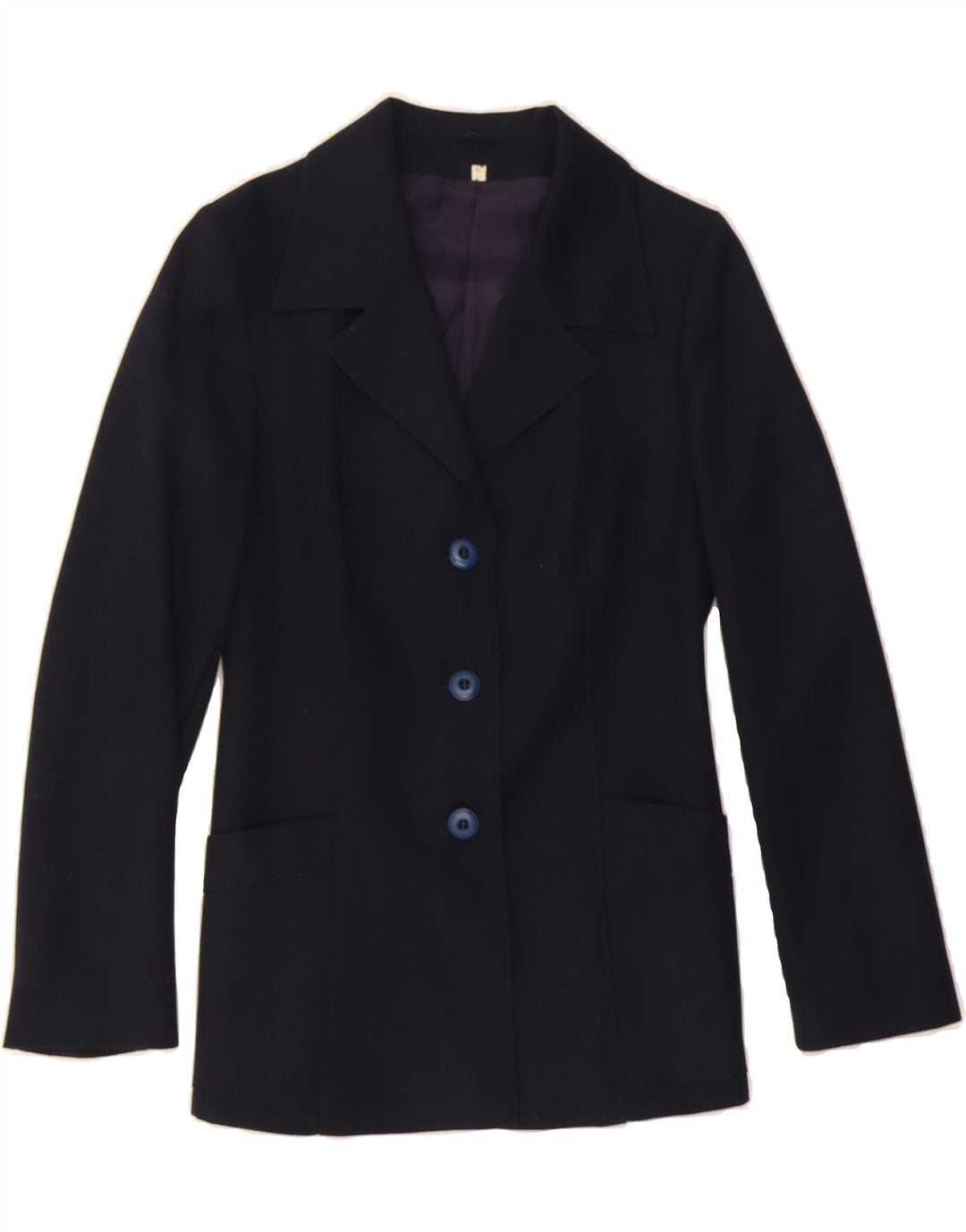 LINEA Womens 3 Button Blazer Jacket UK 4 XS Navy Blue Polyester Vintage Linea and Second-Hand Linea from Messina Hembry 