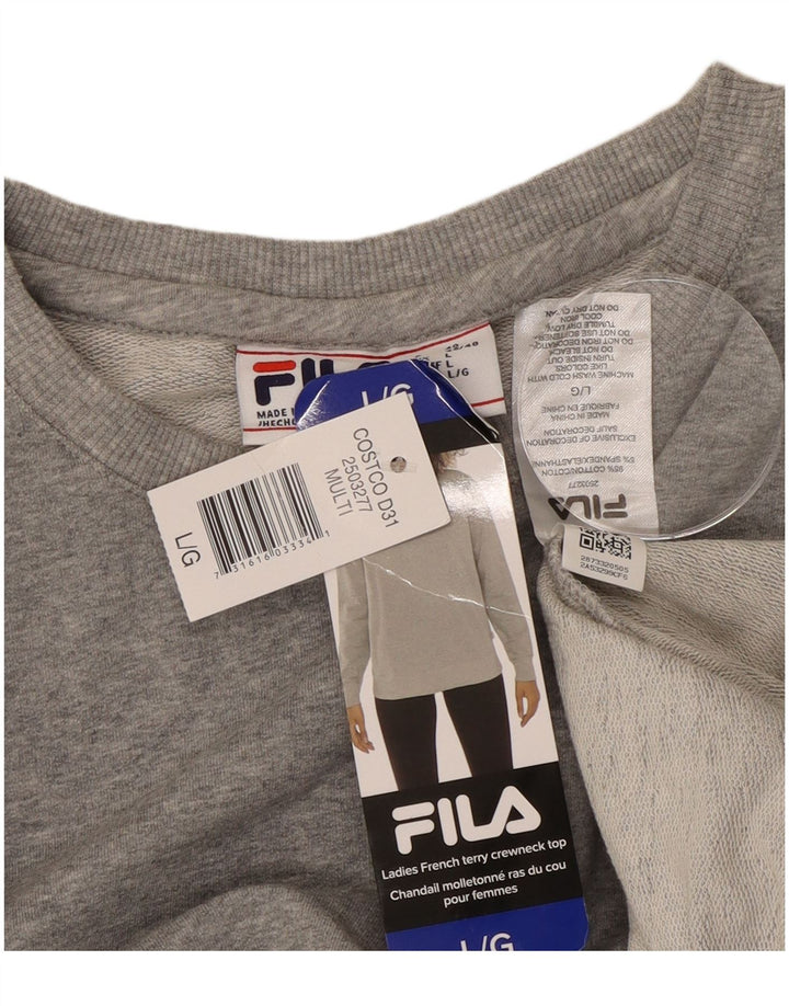 Pulover Fila pentru femei, UK 16, mare, gri bumbac