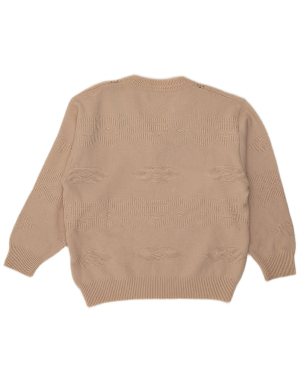 Malagrida Pulover cu decolteu în V pentru femei UK 18 XL Bej Geometric