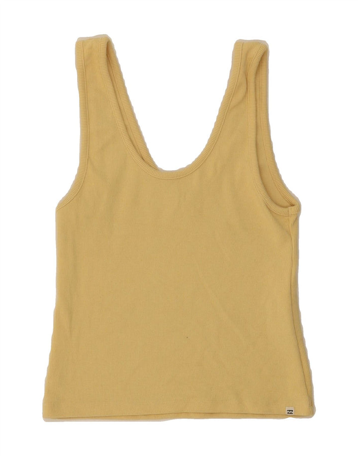 BILLABONG Womens Sleeveless Crop Top UK 14 Large Yellow Polyester Vintage Billabong and Second-Hand Billabong from Messina Hembry 