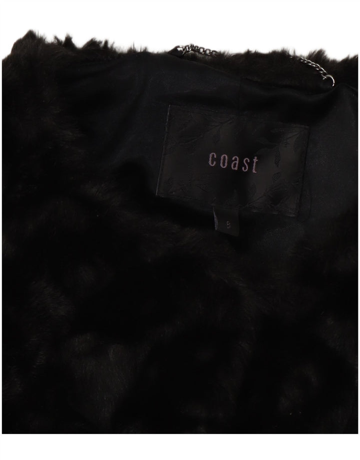 Jachetă bomber din blană artificială pentru femei Coast UK 8 Small Black