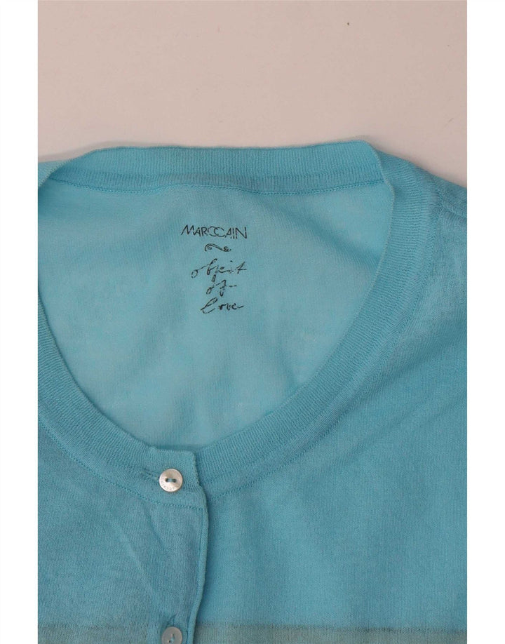 Pulover cardigan crop Marccain pentru femei UK 14 Medium Blue Striped