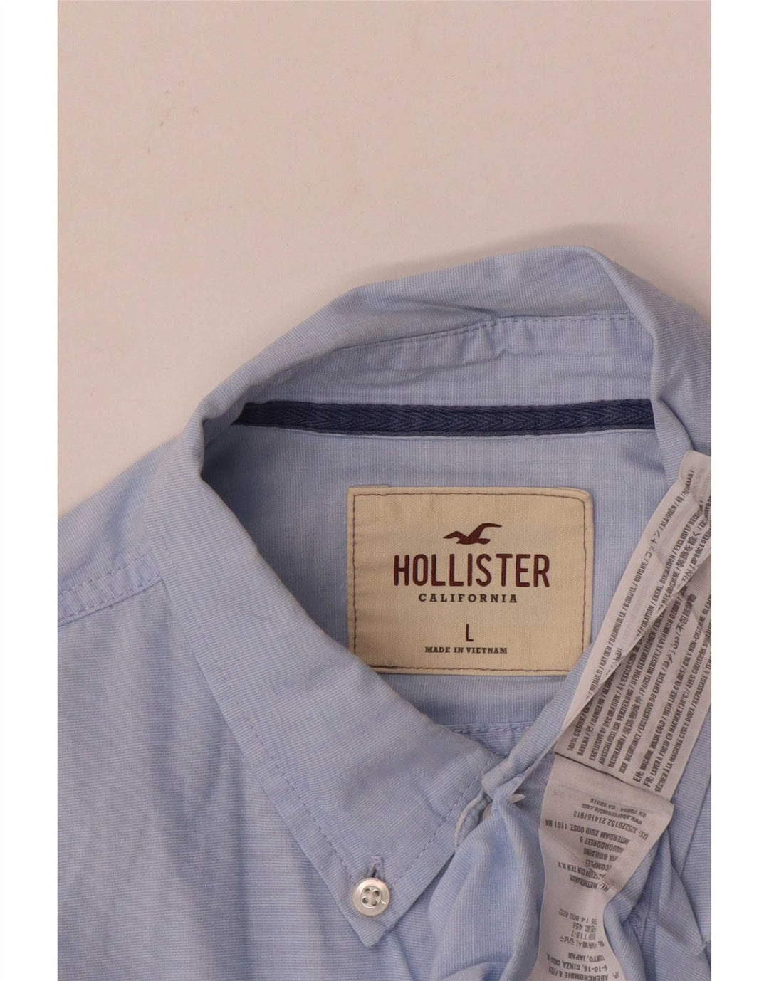 Cămașă Hollister pentru bărbați, mare, albastru, bumbac