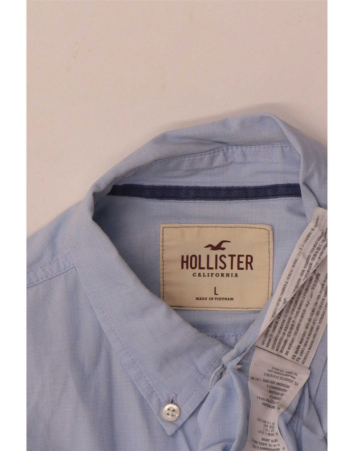 Cămașă Hollister pentru bărbați, mare, albastru, bumbac