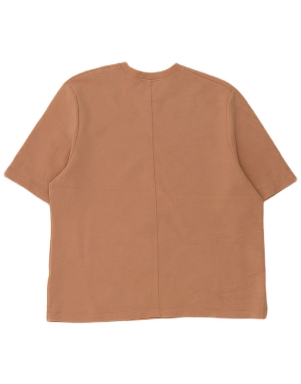 Zara Mens T-Shirt Top Medium Beige Cotton