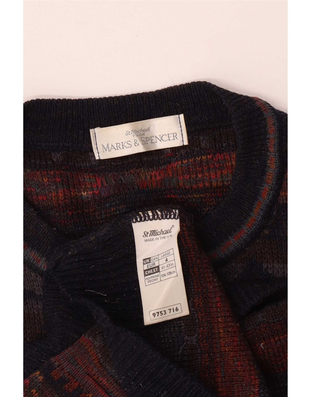 Pulover pentru bărbați Marks & Spencer, cu gât de barcă, mare, multicolor