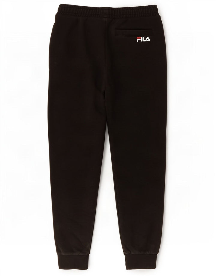 Pantaloni de trening cu grafica Fila pentru barbati Joggeri bumbac mediu negru