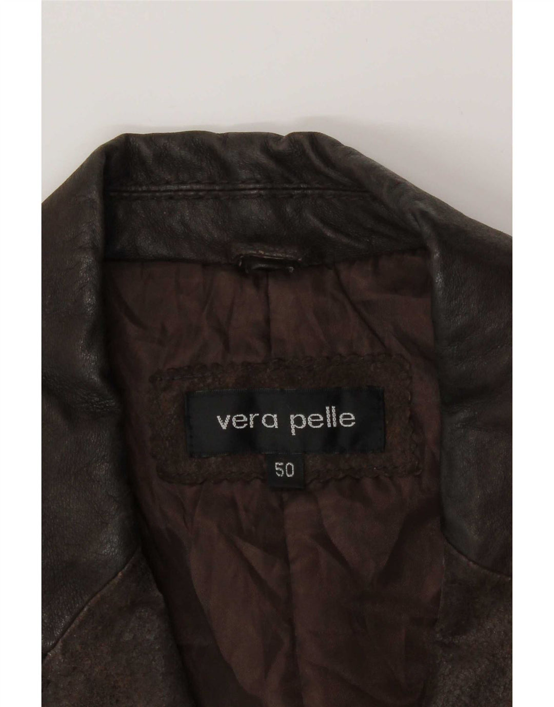 Jachetă vintage pentru bărbați din piele cu 3 nasturi IT 50 maro mare