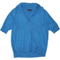 MARKS & SPENCER Womens Polo Neck Jumper Sweater UK 16 Large Blue Vintage Marks & Spencer and Second-Hand Marks & Spencer from Messina Hembry 
