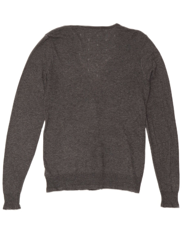 JIGSAW Pulover cardigan pentru femei UK 12 Poliester mediu gri