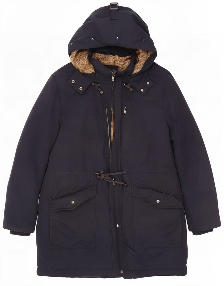 Marks & Spencer jachetă parka cu glugă pentru femei UK 20 3XL bleumarin poliester
