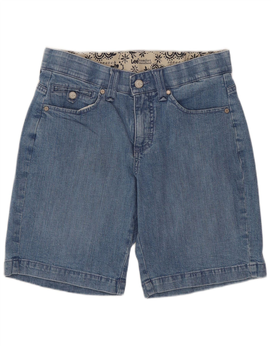 Pantaloni scurți din denim LEE pentru femei US 6 Medium W29 Blue Paisley Bumbac