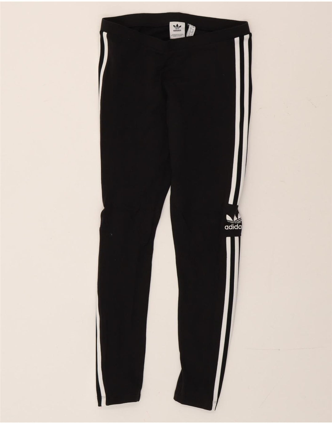 Leggings grafic Adidas pentru femei UK 12, bumbac mediu negru