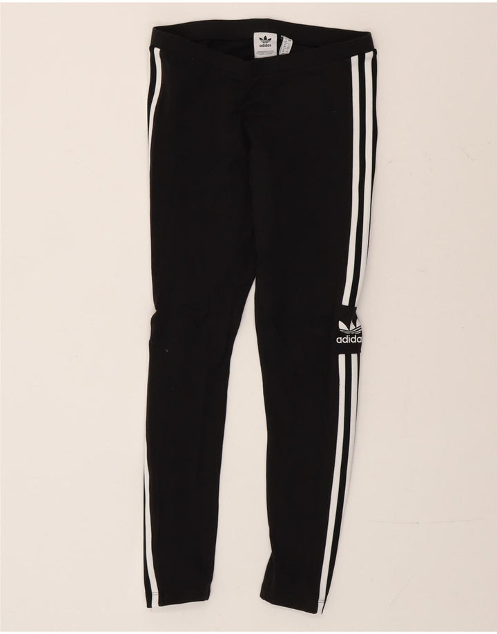 Leggings grafic Adidas pentru femei UK 12, bumbac mediu negru