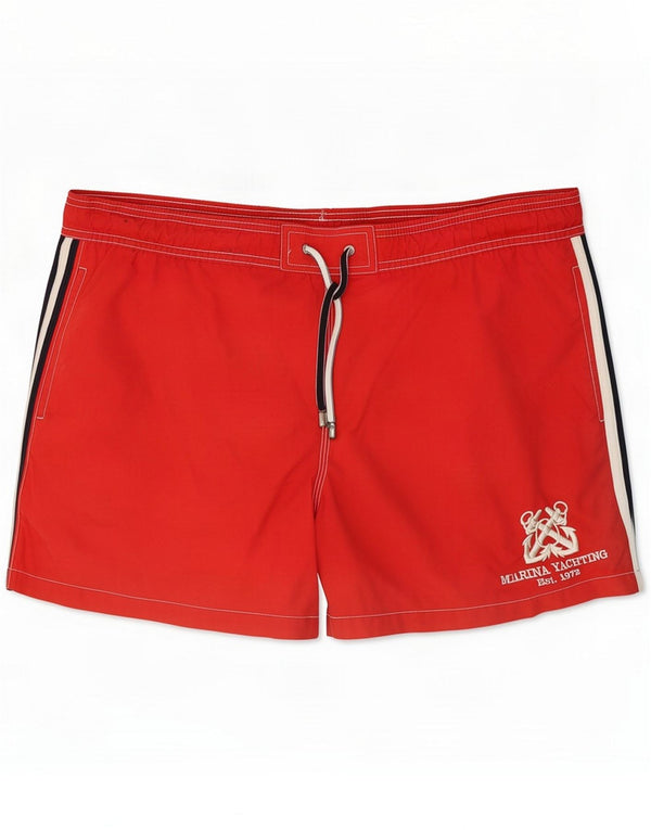 Marina Yachting Mens Graphic Swimming Shorts Large Red Cotton