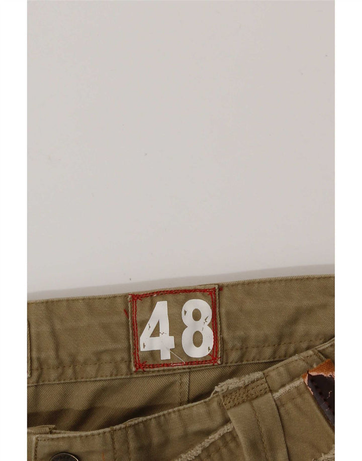 Pantaloni scurti cargo vintage pentru bărbați IT 48 Medium W32 Kaki Bumbac