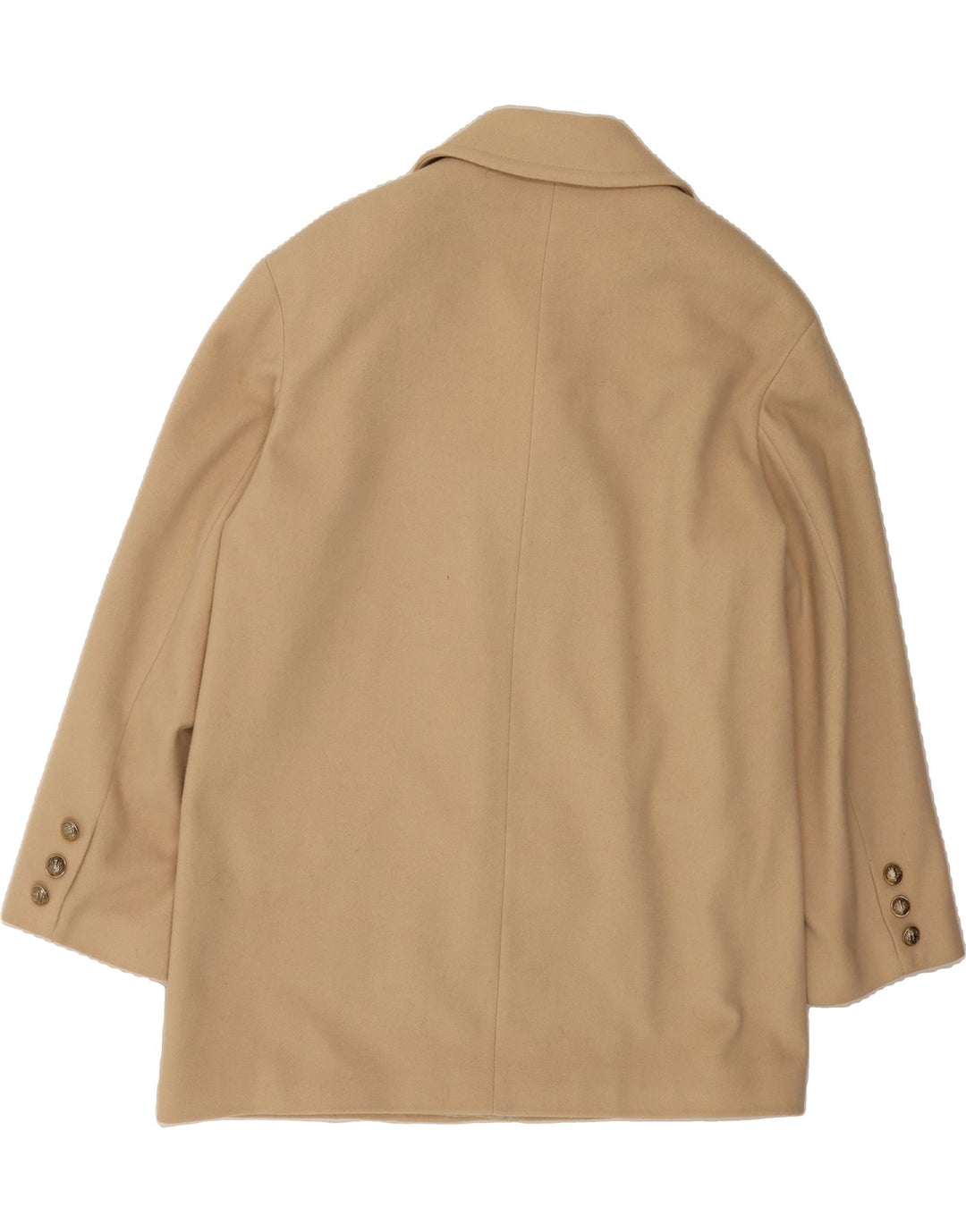 L.A.S Womens Loose Fit Double Breasted Coat UK 16 Large Beige Wool Vintage L.A.S and Second-Hand L.A.S from Messina Hembry 