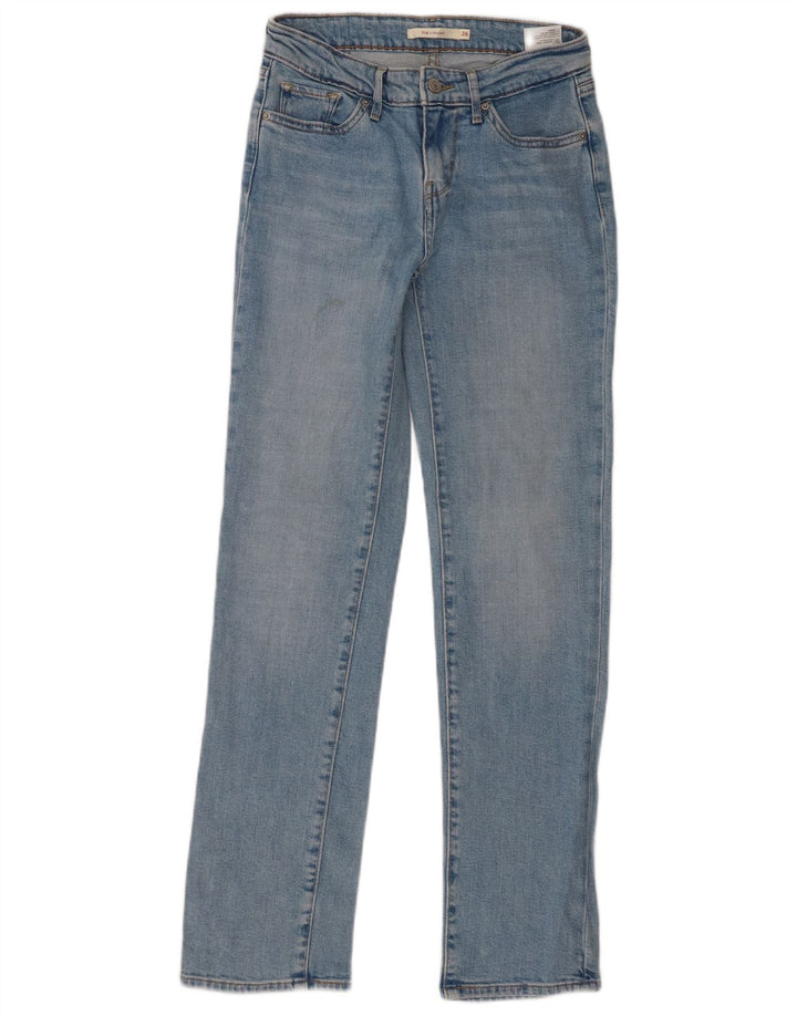 Blugi drepti pentru femei Levi's 714 W26 L30 Bumbac albastru