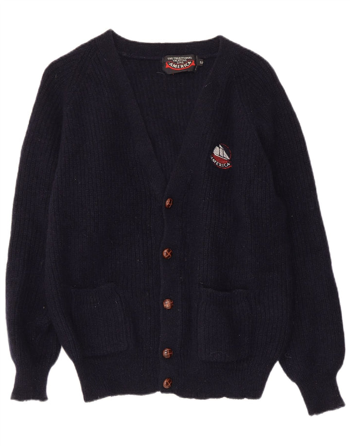 AMERICA Pulover cardigan pentru femei IT 52 2XL Lână bleumarin