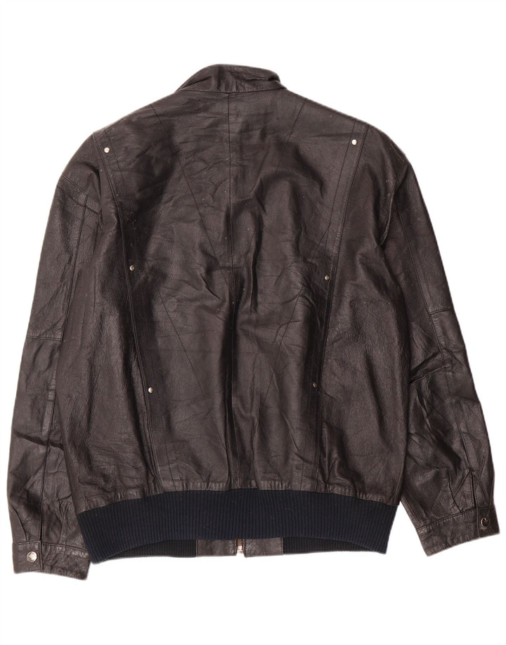 Jachetă din piele pentru bărbați ESCO IT 52 XL din piele neagră