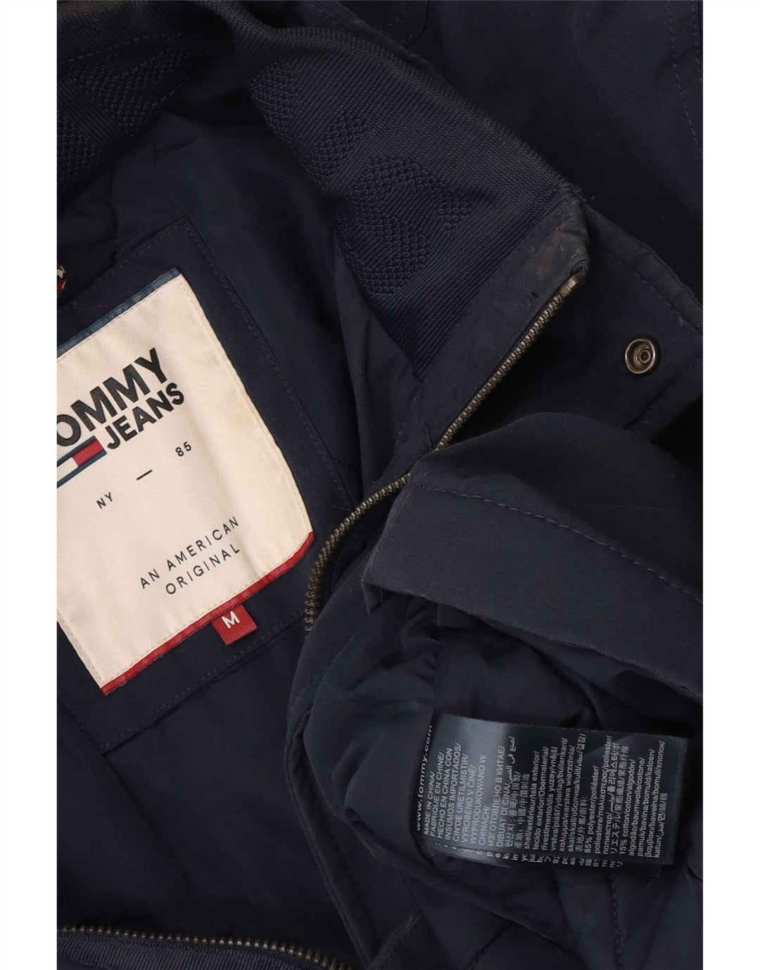Jachetă de vânt cu glugă pentru bărbați Tommy Hilfiger UK 38 Medium Bleumarin
