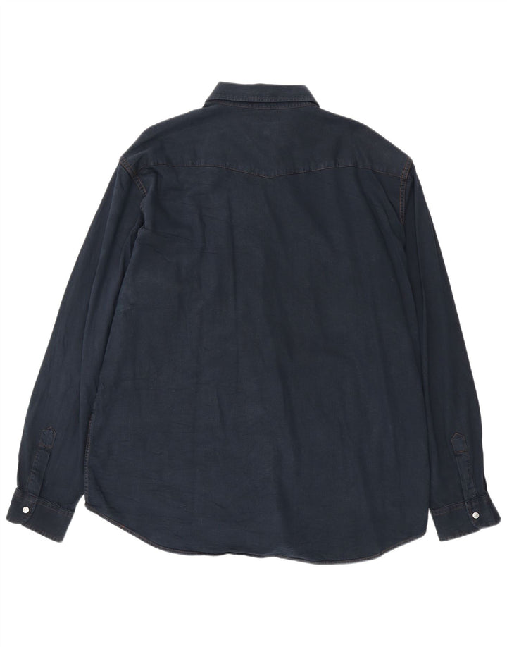 Cămașă din blugi pentru bărbați CARRERA 2XL, bumbac bleumarin