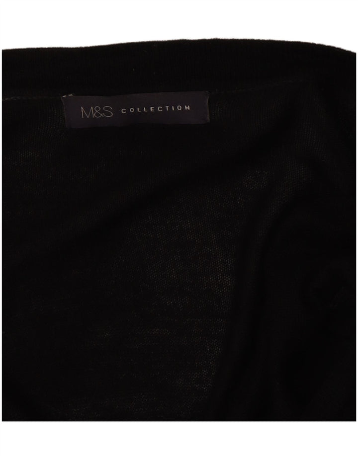 Pulover cardigan deschis pentru femei Marks & Spencer UK 14 Medium Negru