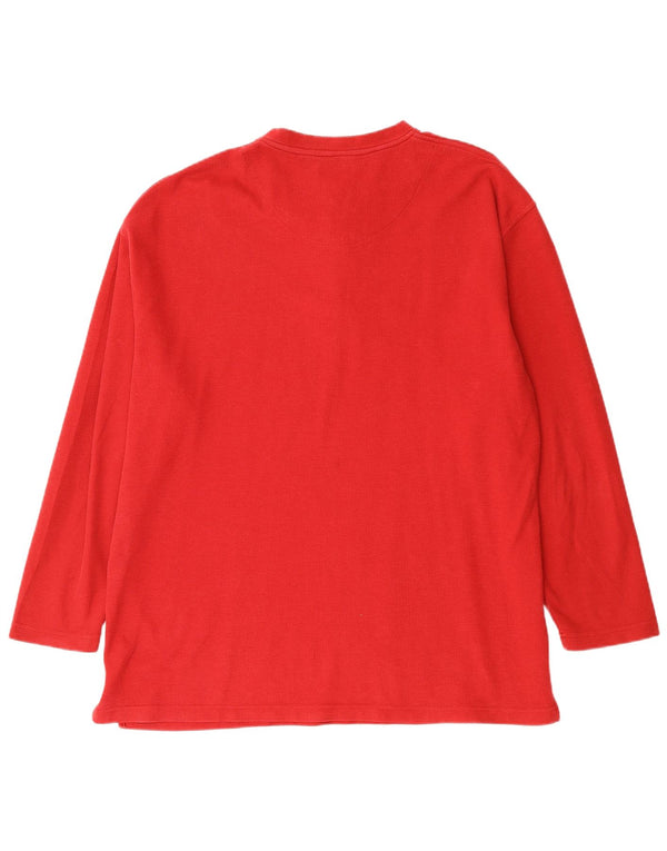 Top cu mânecă lungă XL, roșu, bumbac IZOD