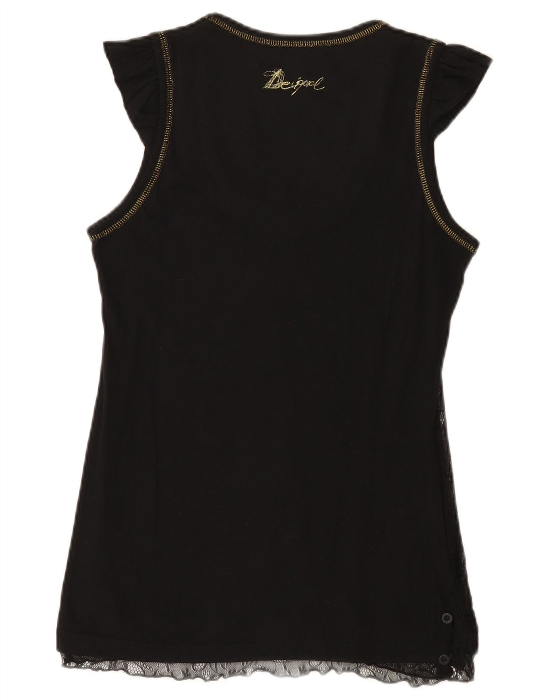 Vestă Desigual pentru femei UK 14, mare, negru, bumbac