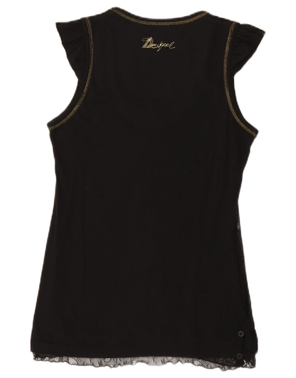 Vestă Desigual pentru femei UK 14, mare, negru, bumbac