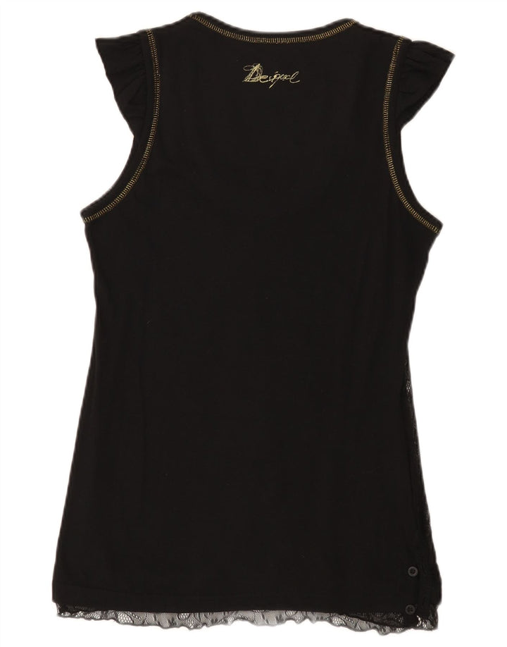Vestă Desigual pentru femei UK 14, mare, negru, bumbac