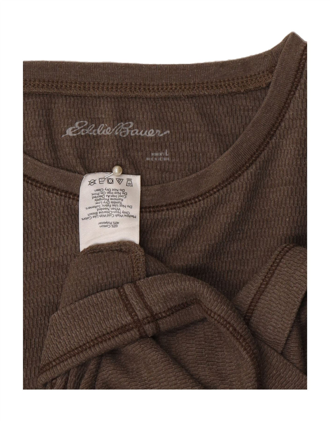 EDDIE BAUER Womens Top Long Sleeve UK 16 Large Brown Cotton Vintage Eddie Bauer and Second-Hand Eddie Bauer from Messina Hembry 
