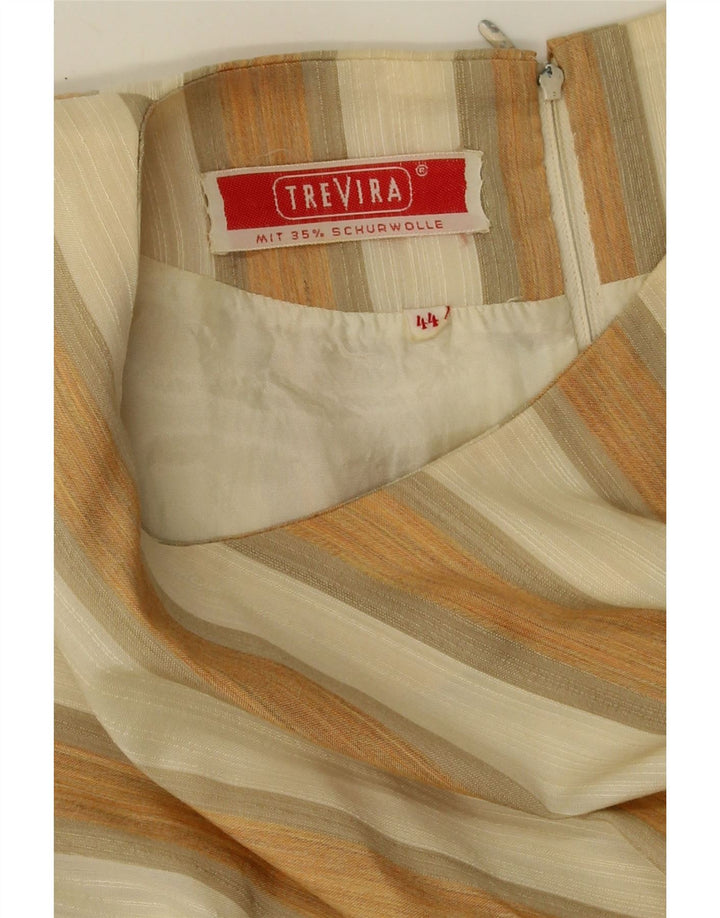 TREVIRA Womens Blouse Top IT 44 Medium Beige Striped Wool Vintage Trevira and Second-Hand Trevira from Messina Hembry 