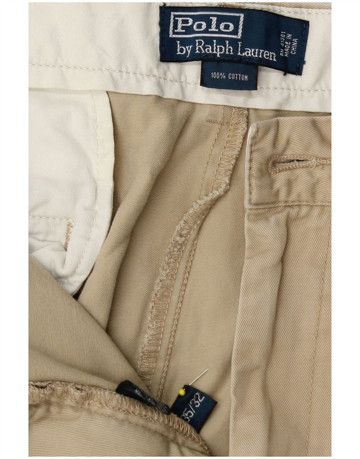 POLO RALPH LAUREN Pantaloni chino drepți pentru bărbați W35 L30 bumbac bej