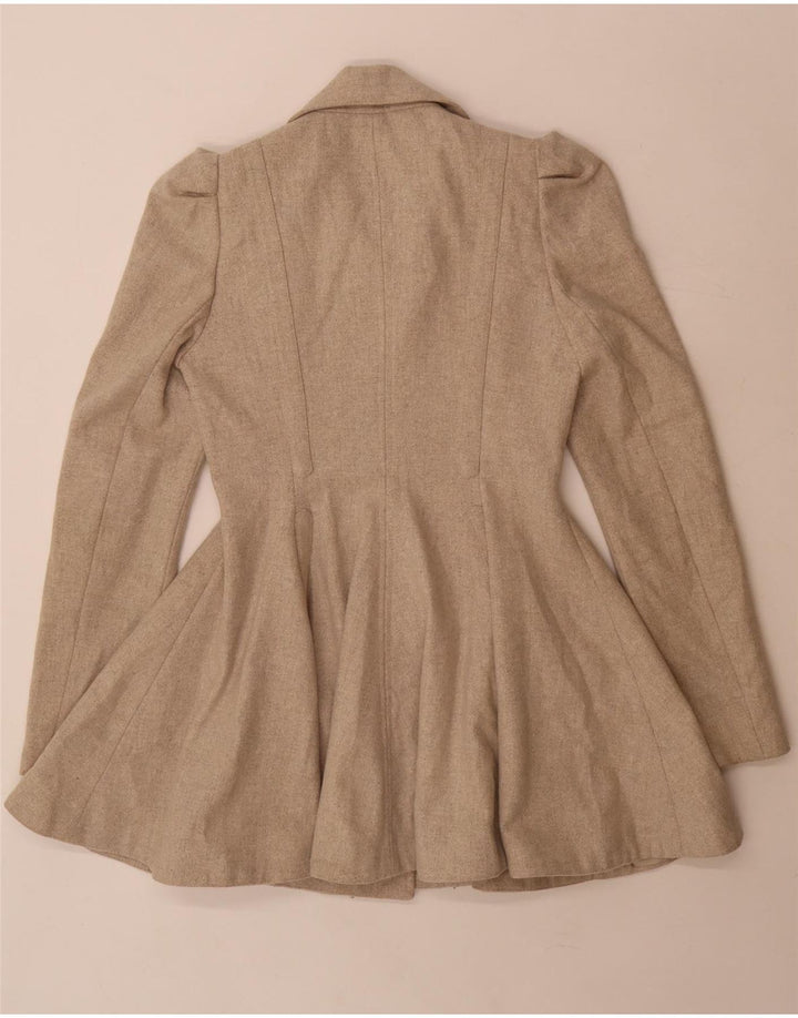 Topshop Jachetă Printesă Femei UK 8 Mic Bej Lână