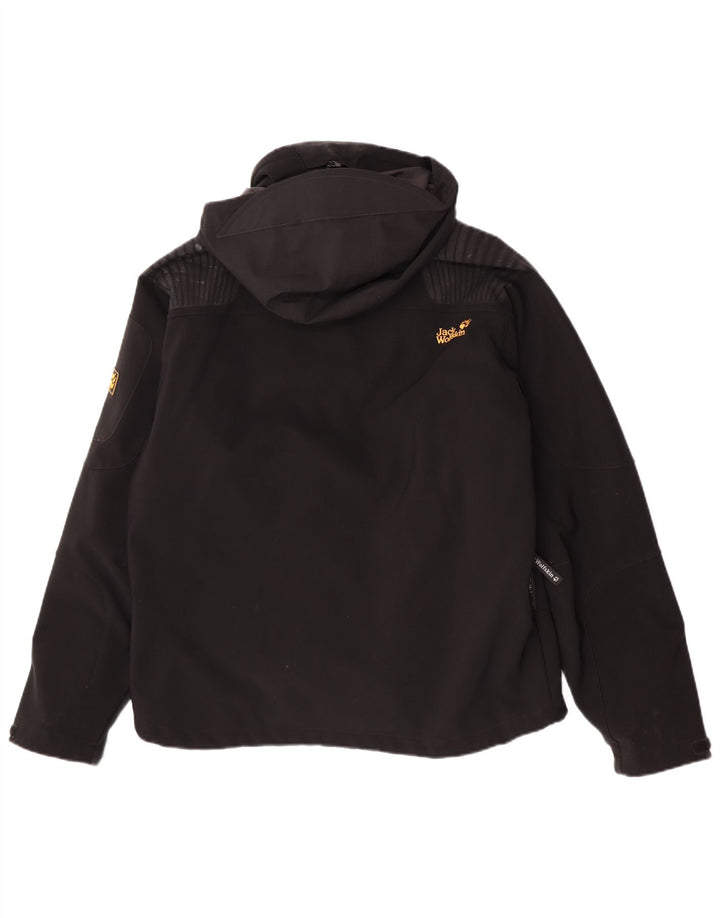 Jack Wolfskin Jachetă de vânt cu glugă pentru bărbați UK 40/42 Poliester negru mare