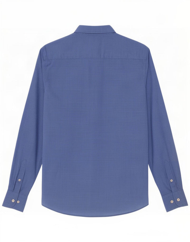 Cămașă Massimo Dutti pentru bărbați XL, bumbac cu carouri albastre