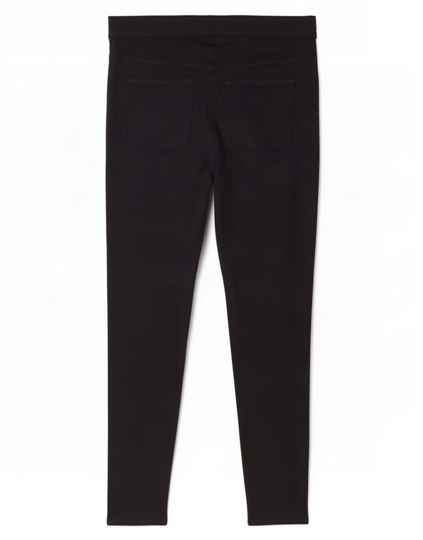 Marks & Spencer Womens Waxed Casual Trousers UK 14 Large W32 L27 Navy Blue