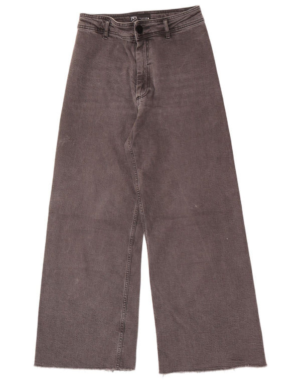 Blugi lați cu talie înaltă pentru femei Zara EU 40 Medium W30 L29 Gri