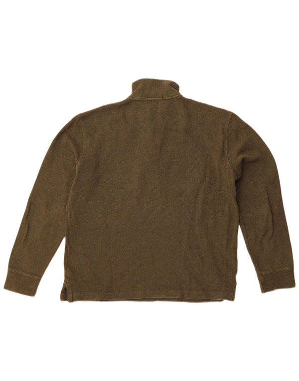 Pulover Polo Ralph Lauren pentru bărbați, cu fermoar, cu gât, bumbac mic kaki