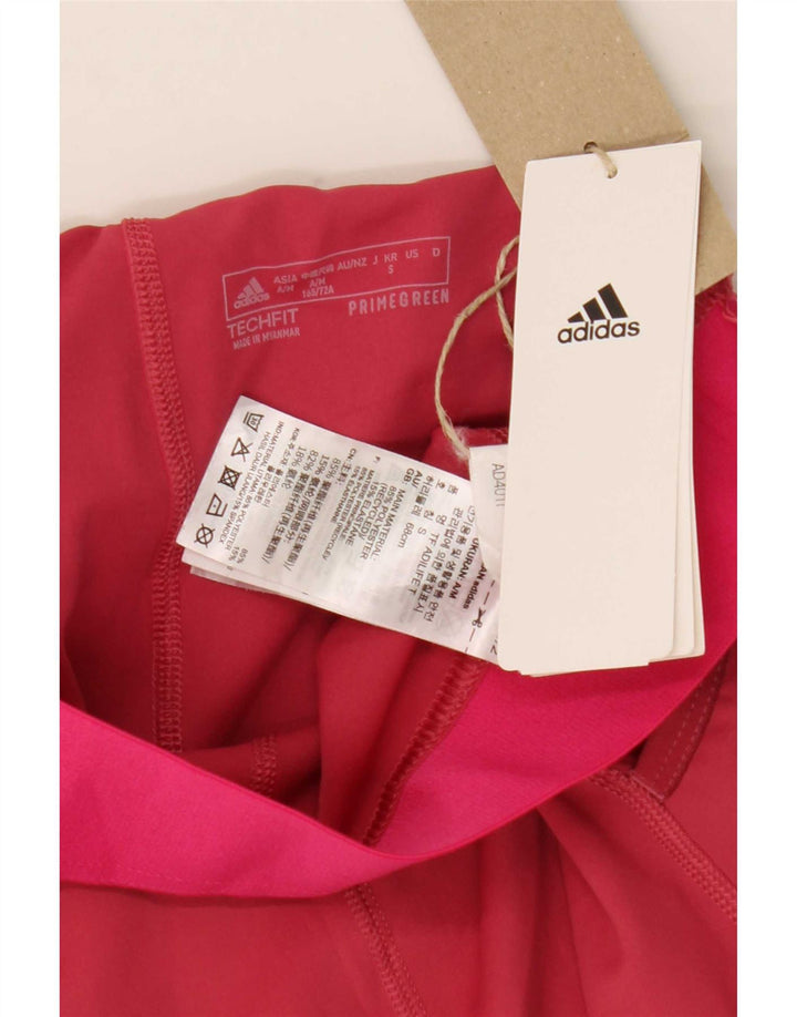 Leggings cu grafic pentru femei Adidas UK 8, poliester roz mic