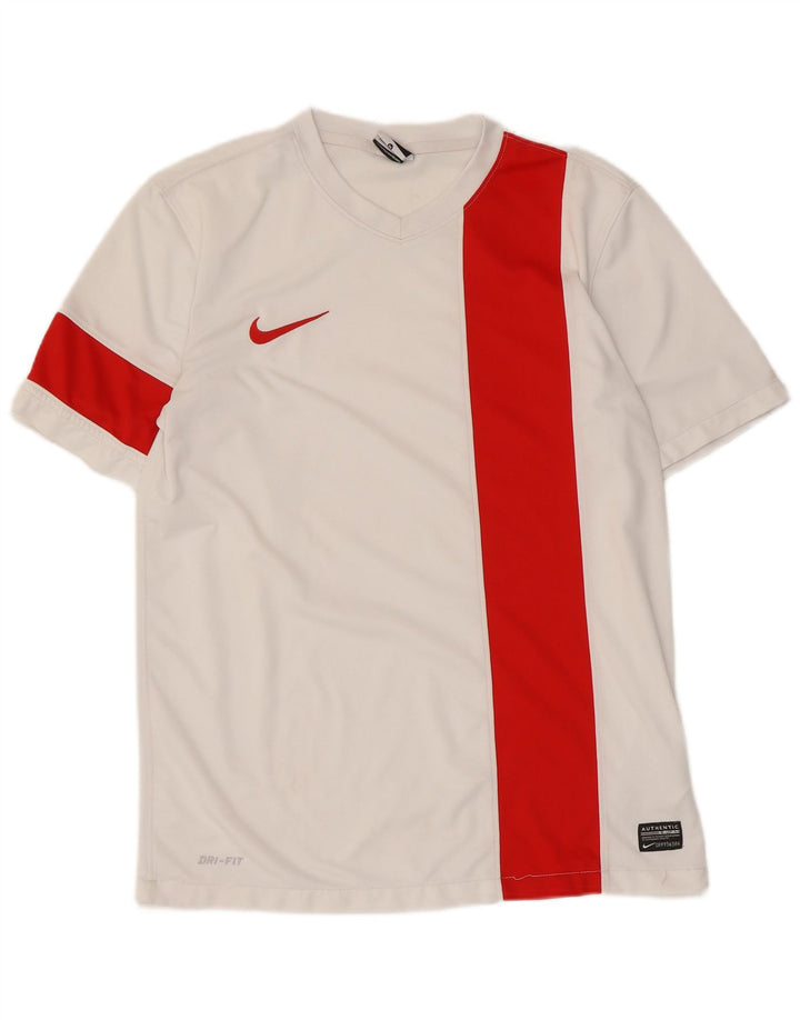 Tricou Nike Dri Fit pentru bărbați Top Mediu Alb Poliester Colorblock