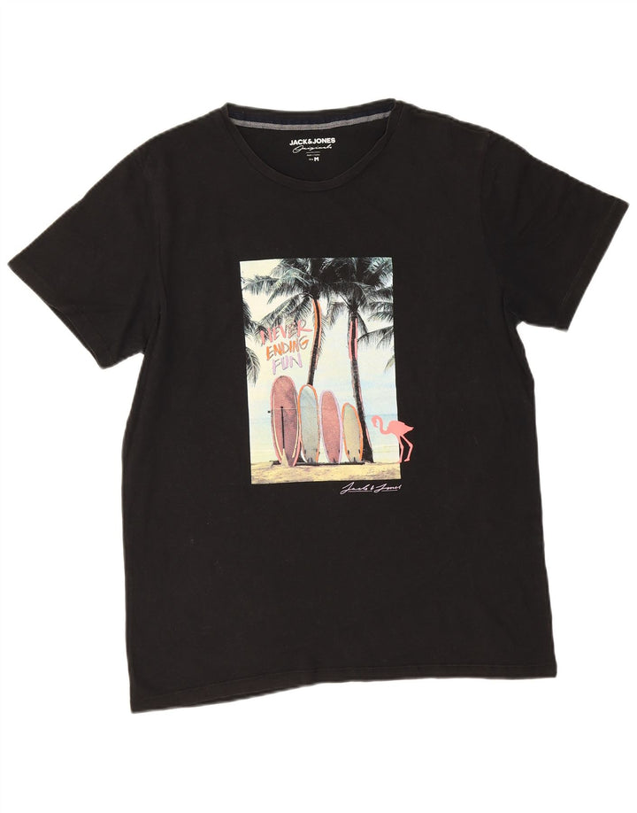 Tricou grafic Jack & Jones pentru bărbați Top mediu negru