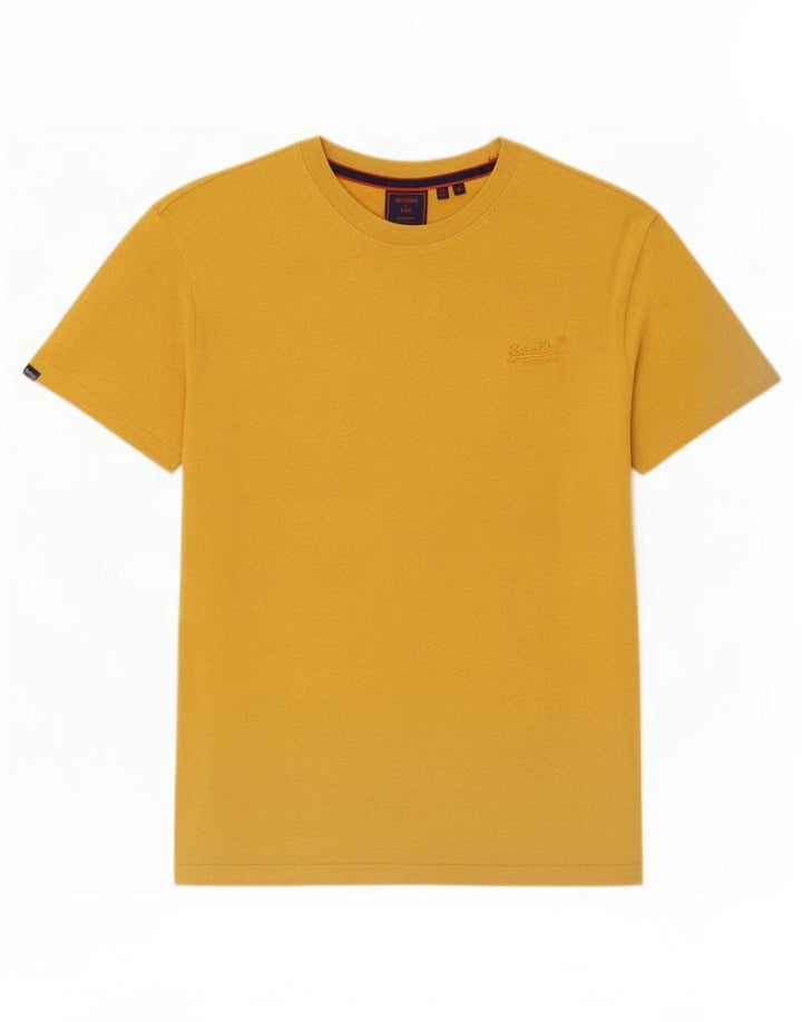 Tricou Superdry pentru bărbați Top din bumbac galben mediu