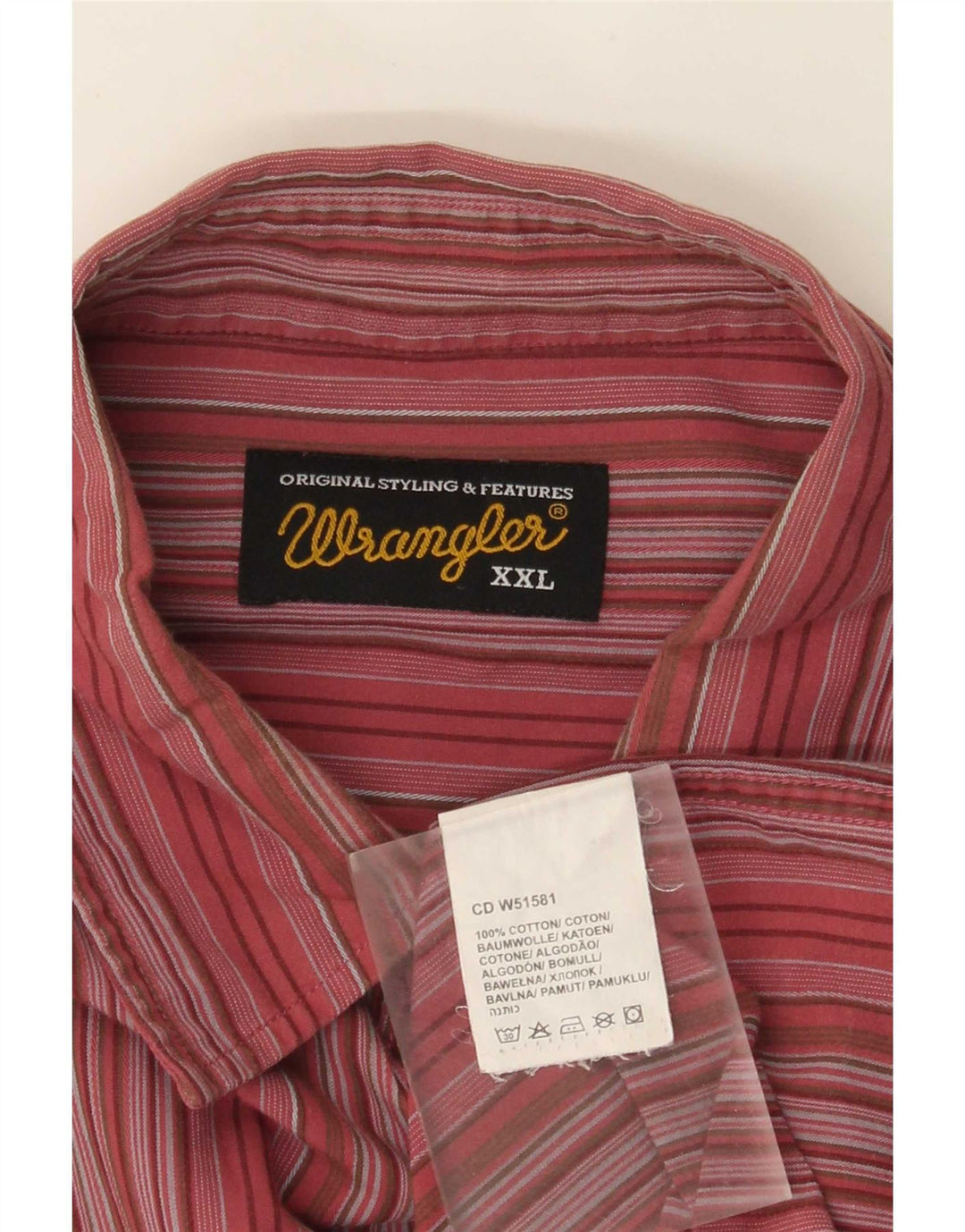 Cămașă pentru bărbați Wrangler 2XL bumbac cu dungi roșii