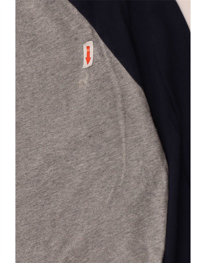 Top pentru bărbați Superdry cu mânecă lungă, gri mediu, bumbac color bloc