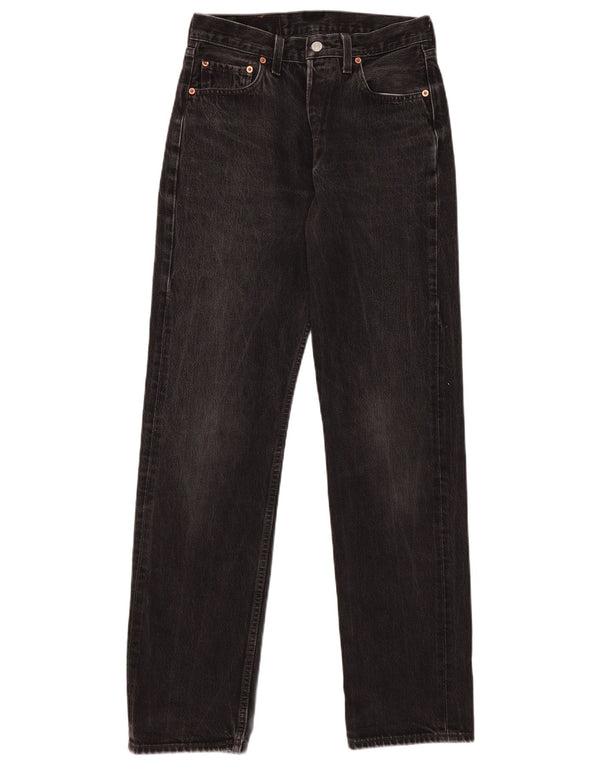 Blugi drepți cu talie înaltă Levi's 501 pentru femei L31 L34 bumbac negru