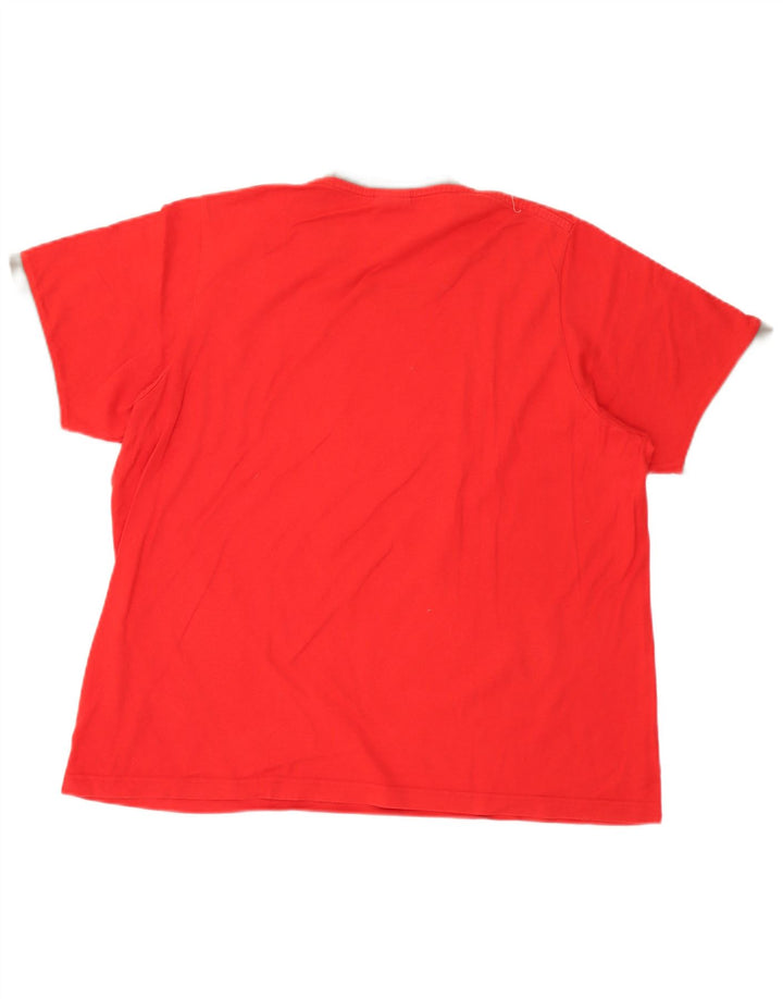 Tricou grafic pentru bărbați Adidas Top, bumbac roșu mediu
