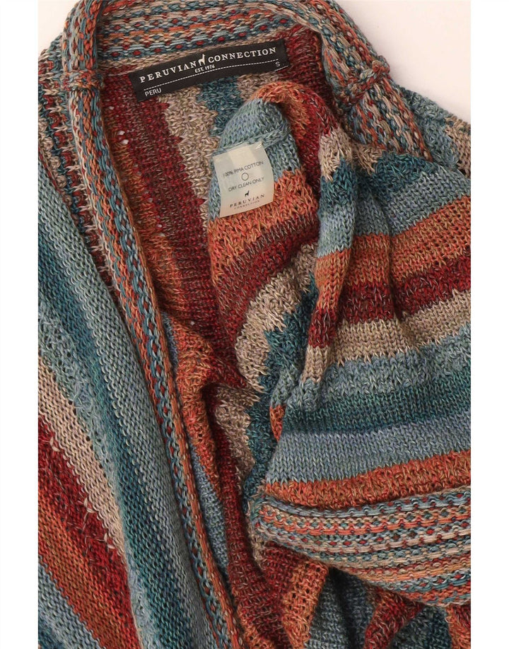 Pulover cardigan cu mânecă scurtă pentru femei Peruvian Connection UK 10 Small Multic