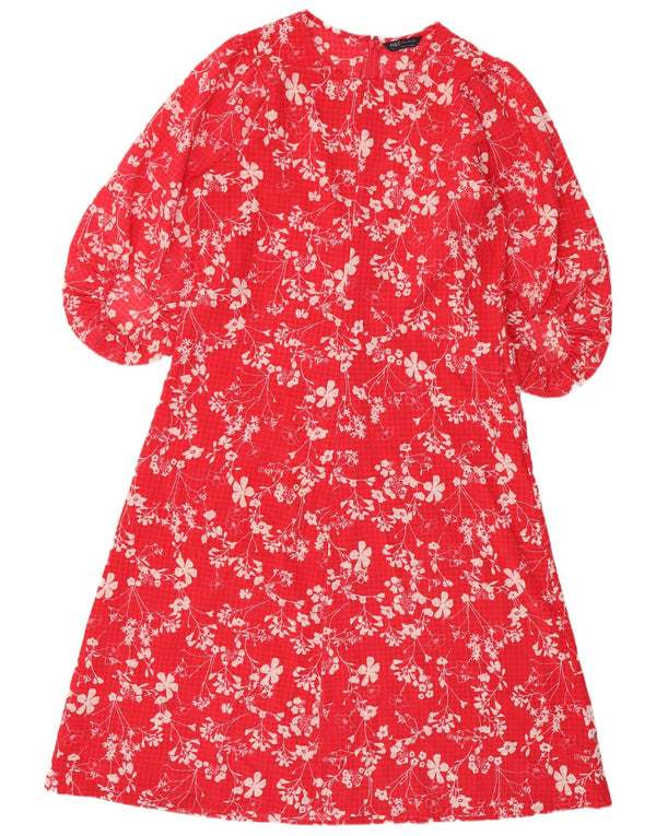 Rochie maxi cu mâneci 3/4 pentru femei Marks & Spencer UK 16 mare, roșu, floral